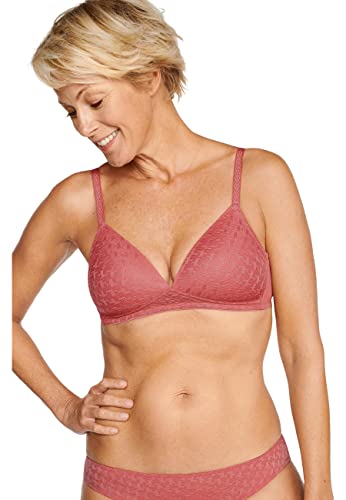 Naturana Damen weichen Körbchen Gepolsterter BH, Undurchsichtige, rot, 90A