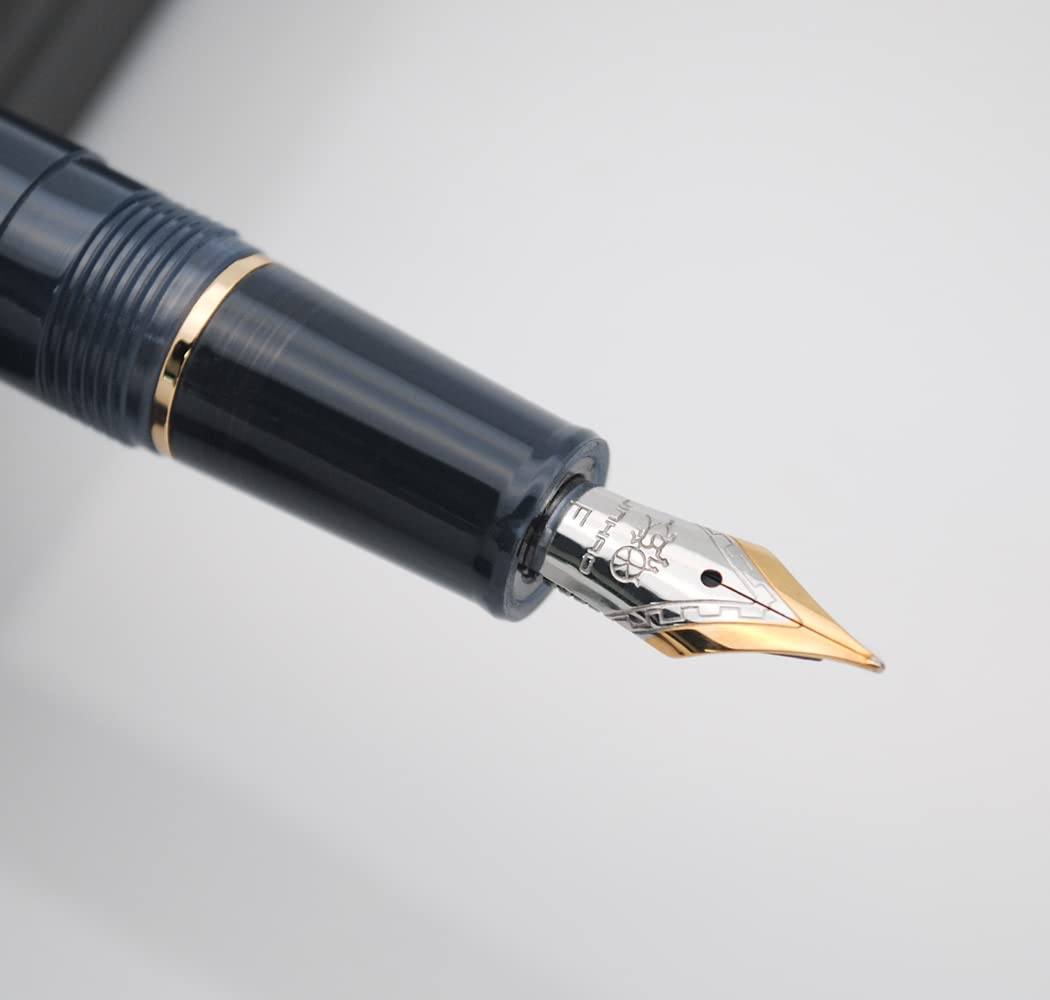 JINHAO 82 Celluloid Fountain Pen Acrylic Ink Pen with Ink Converter (Fine Nib, Gold Clip-Caribbean Sea Blue) - Image 2