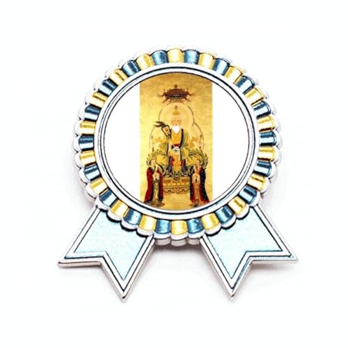 Médaille broche Dieu chinois badge vintage pour offrir en cadeau
