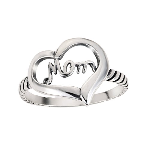 Closeoutwarehouse 925 Sterling Silver Love Of Mom Heart Ring Size 9 #TOP4