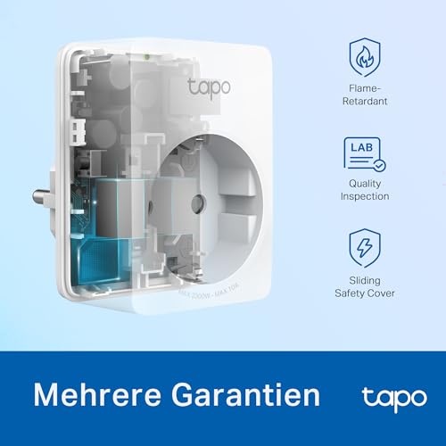 Tapo P100M Matter Steckdose, Smart Home WLAN Steckdose mit Stromzähler & Energieüberwachung, funktioniert mit Matter, Alexa & Google Home, App-Steuerung, Zeitplan, kein Hub notwendig, 10A/2300W 6