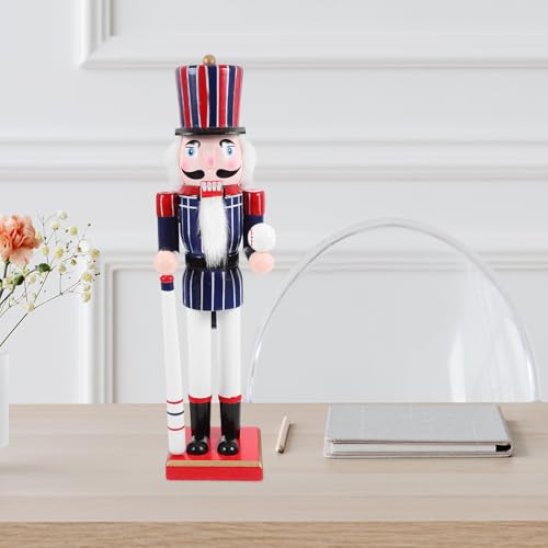 Casse-Noisette Bois Style Baseball Statuette de Collection Bureau - 3