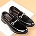 COSIDRAM Men's Casual Shoes Fashion Velvet Patent Leather Loafers Classic Gold Buckle Business Party Shoes Black 12