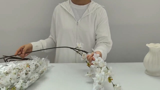 yori shirocon クローバージレ アイボリー　立体フラワー花A Amazon.com: Bacucine 6PCS Artificial Cherry Blossom Branches Faux