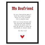 Artery8 Poème d'amour pour amoureux des chiens, petit ami, poésie romantique, œuvre d'art encadrée A4