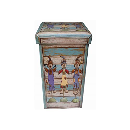 Pouf contenitore bambini e adulti 33x60x33 cm Scatole portaoggetti richiudibili con coperchio Pouf quadrato con decorazioni