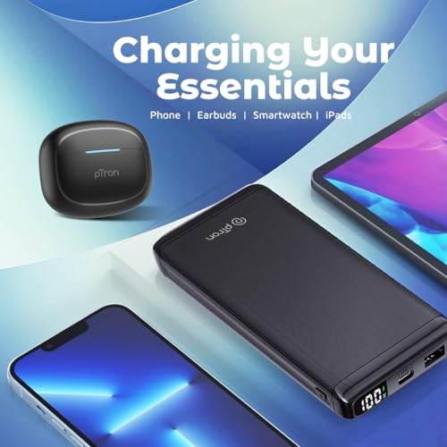 pTron Dynamo Vortex 10000mAh 22.5W Fast Charging Power Bank, 20W PD Fast Charging, Supports Xiamo, Redmi, Samsung,iPhone, Oneplus, Oppo, 2 Outputs & 1 Input & Multiple Layers of Protection (Black) - Image 8