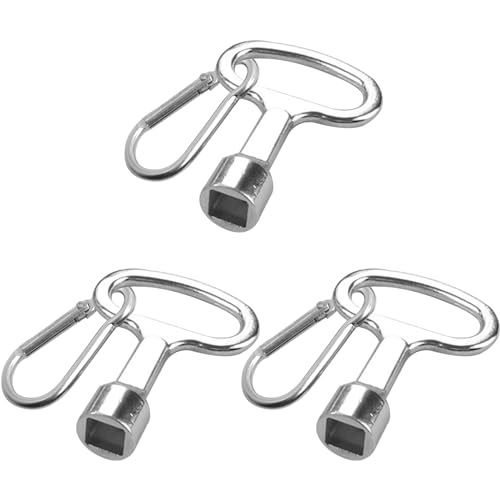 Pumuky - Juego de 3 Llaves de Radiador, Llave Cuadrada de 8 Mm para Abrir Medidores de Agua, Purgas de Radiadores, Armarios EléCtricos, Herramientas de FontaneríA