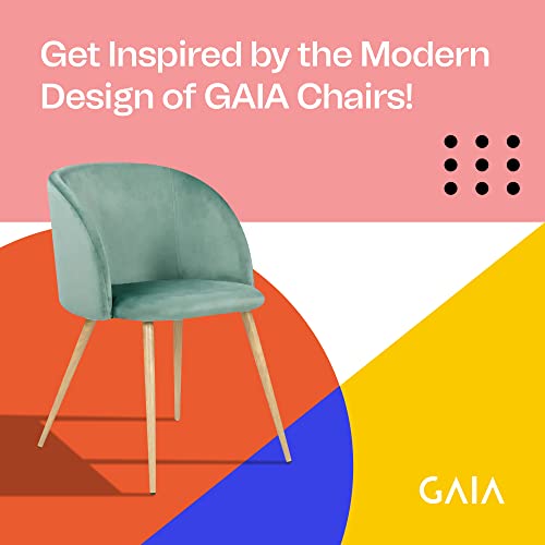 Gaia Upholstered Dining Chairs Set Of 2 - Comfortable & Modern Kitchen & Dining Room Chairs With Metal Legs - Rolet, Polyester Fabric Design #TOP6