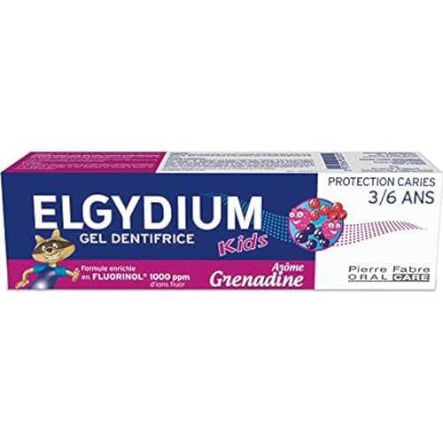 Elgydium Kids Gel de Pasta de Dientes Protección Contra la Caries 3/6 Años 50 ml - Granadina