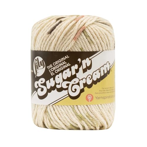Lily Sugar 'N Cream The Original Solid Yarn, 2.5oz, Medium 4 Gauge, 100% Cotton - Ecru - Machine Wash & Dry