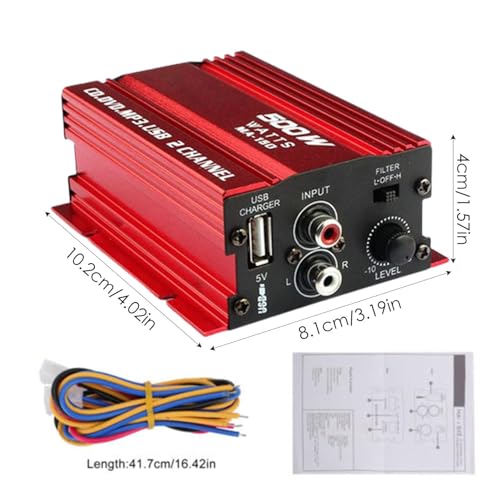 Car Amplifier 2 Channel | Car Audio Amp Small Amplifier Box,2 Channel Audio Amplifier, Car Speaker Amplifier Car Amp, Bass Boost Control Stereo Amplifier - Image 5