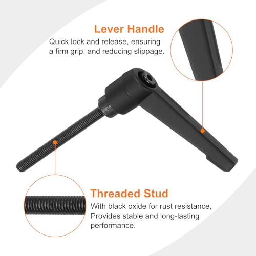 Image of uxcell 4Pcs M5 x 50mm Adjustable Knobs Handle Male Thread Push Button Ratchet Quick Release Locking Rotating Bolt for Lathe Machinery, Black