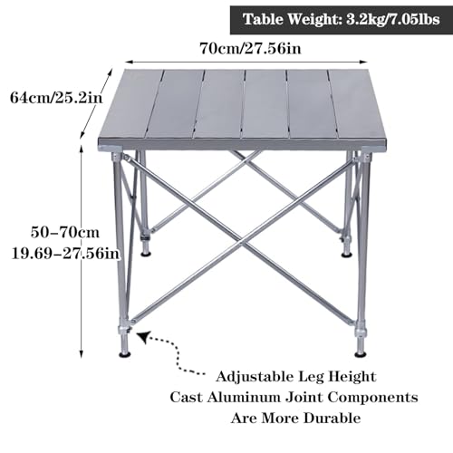 Table pliante de pique-nique portable réglable alu - 5