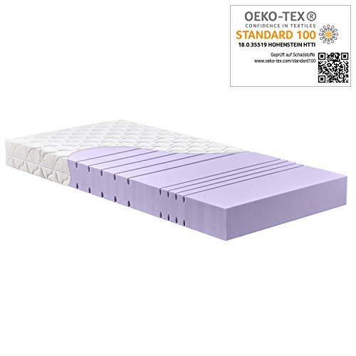 Betten-ABC KSP-1500 Deluxe Kaltschaummatratze mit komfortablen 7 Zonen und Klimafaserbezug Größe 70x200, Farbe H2