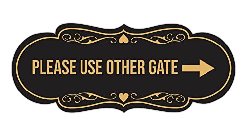 Panneau de porte Designer Please Use Other Signs ByLITA Noir Doré M