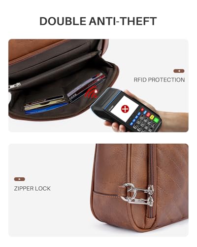 CHOLISS Anti Theft Crossbody Bags for Women, Leather Crossbody Purse Medium Travel Shoulder Handbags Built in Wallet RFID3