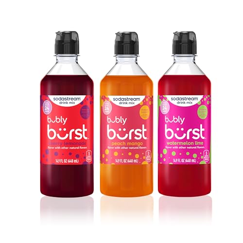 Image of SodaStream Bubly Burst Variety Pack, New Pour Bottle Drink Mix (440ml, Pack of 3)