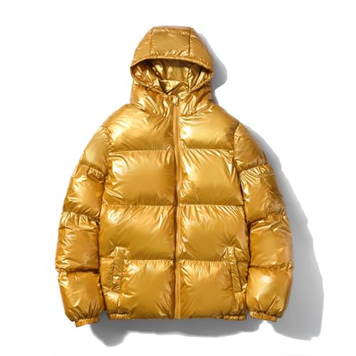 Mens Glossy Puffer Jacket Shiny Down Jacket Hooded Quilted Insulated Jacket Zip up Padded Coat Warm Winter Coats2