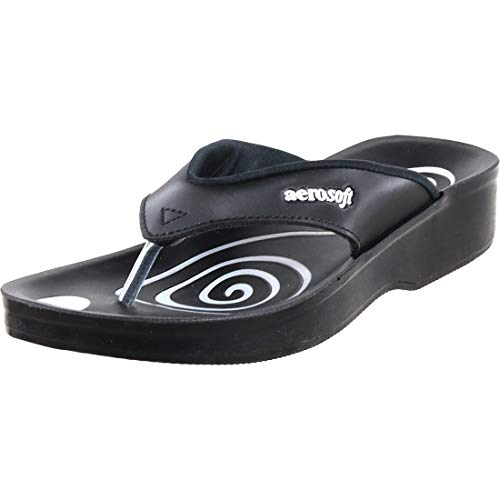 Image of Aerosoft Women's Black Flip-Flops - 37 EU
