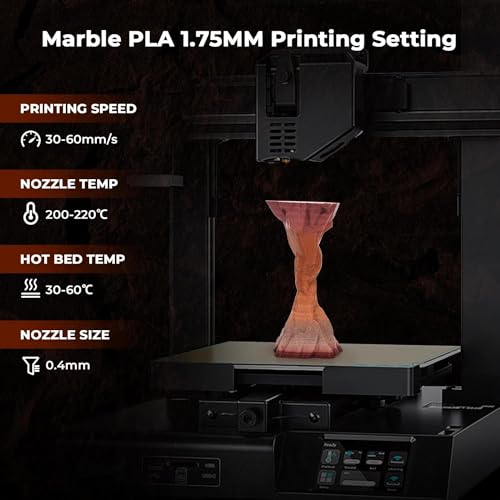 Image of AMOLEN Rock PLA Filament 1.75mm,Rainbow Marble PLA 3D Printer Filament, 1kg Spool (2.2lbs), 3D Printing Filament Dimensional Accuracy + /- 0.02 mm, Fit Most FDM Printer (Red Limestone)
