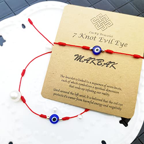 Evil Eye 7 Knot Lucky Bracelets for Women Men Adjustable Lucky Amulet Black Red String Bracelet for Protection Family Friends2
