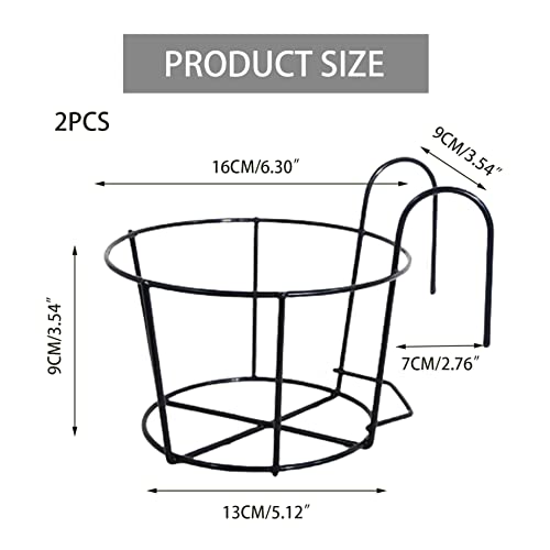 Support de panier suspendu pour balcon et balustrade - Décoration florale de porche x2 - 5