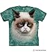 The Mountain Grumpy Cat-Xl Adult T-Shirt, Teal, XL