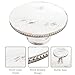 Peohud 12 Inch White Wood Cake Stand, Round Cupcake Pedestal Stand with Beads, Distressed Dessert Display Riser Tray for Wedding Birthday Christmas Party Table Decor