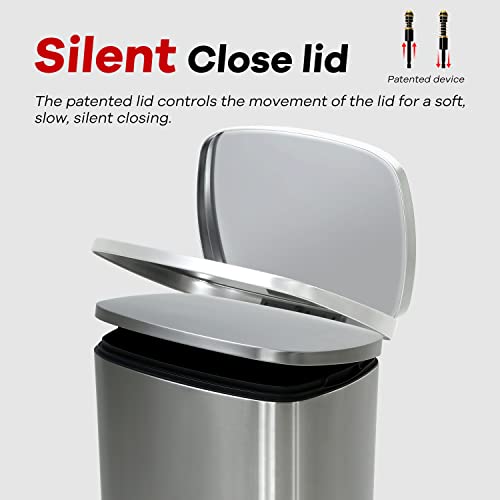 Caneca de basura metálica de acero inoxidable 30L con pedal miniatura 2