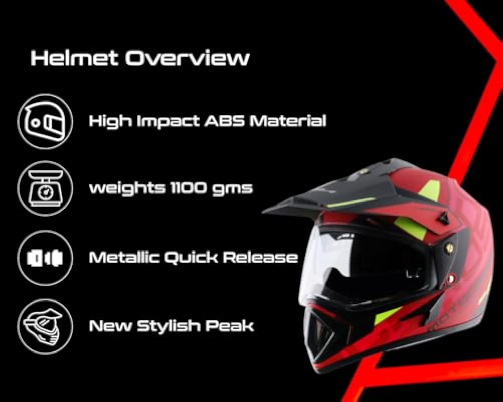 Off Road Full Face Riding Helmet with Comfortable Liner