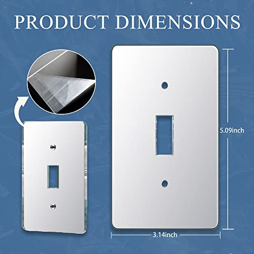 4Pc Mirror Light Switch Plates Single Toggle 4.72" X 2.91" Switch Light Cover Durable Wall Platesdecorative Outlet Covers Acrylic Mirrored (Single Toggle) #TOP2