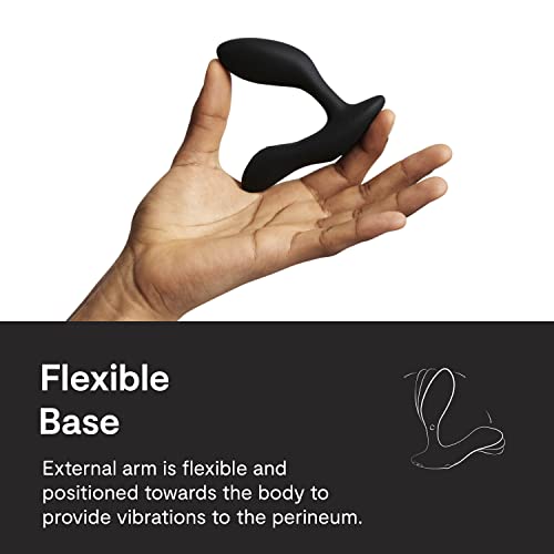 Image of We-Vibe Vector+ Vibrating Butt Plug Adult Sex Toy | Silicone Perineum & Prostate Massager Male Sex Toy | Long Distance App & Remote Control Anal Vibrator | 10 Modes Anal Plug for Couples | Black