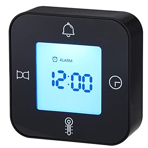 Protmex Horloge numérique avec Affichage électronique de l'heure, du Calendrier, de la température, de la minuterie et de l'alarme, rotative, dans la Chambre, Voyage, Cadeau, 1203A Cover
