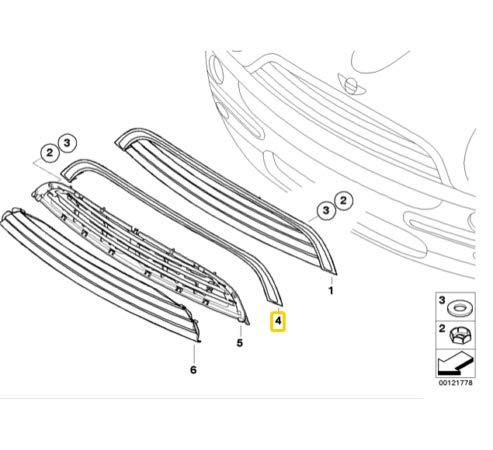 GTV INVESTMENT R53 Chrome Upper Section Grille 51137032535 