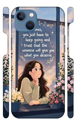 MOBIQUE Keep Going Girl Designer Printed Hard Back Cover for Apple iPhone 13 Attractive and Uniquely Crafted Smartphone Case