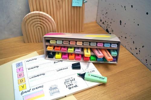 STABILO - Textmarker - BOSS ORIGINAL - 30er - 9 Neon, 14 Pastell Textmarker, 6 in natürlichen Tönen & 1 schwarzer Marker