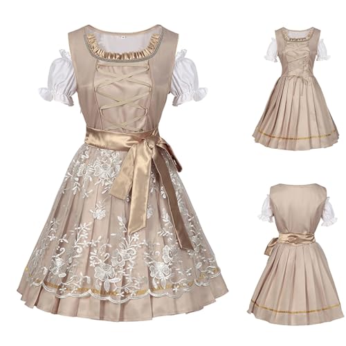 Ensemble complet avec nœuds et laçage robe longue Dirndl - 5