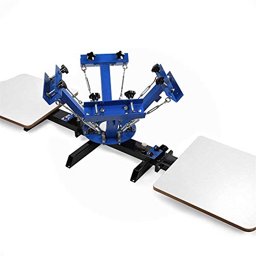 SmarketBuy Silk Screen Printing Machine 2 Station 4 Color Screen Printing for T-Shirt DIY (2 Station 4 Color)
