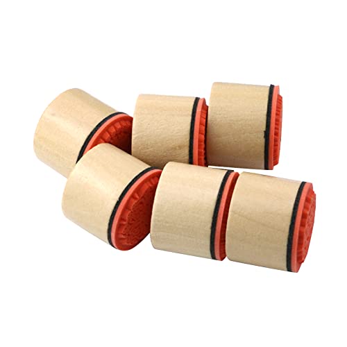 Crapyt 6 Pcs Lace Wooden Rubber Stamp 1.14"×1.14"×1.18" Floral Stamps For Decorating Articles, Diaries, And Letters Rubber Stamps For Crafting #TOP3