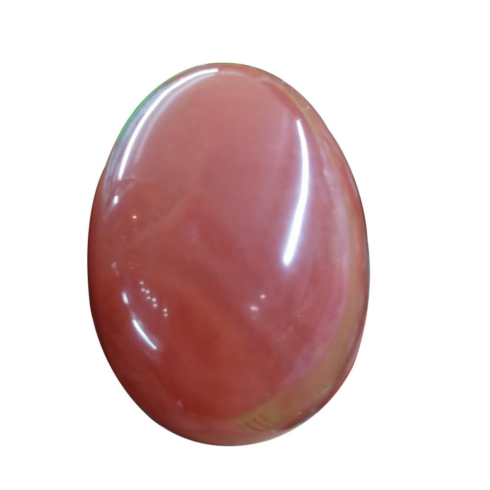 Oeuf en cristal rouge reiki avec support calcédoine pour la méditation