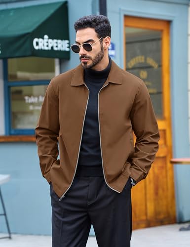Image of TACVASEN Mens Lightweight Windbreaker Full Zip Up Laydown Collar Jackets Light Casual Coat with Zip Pockets