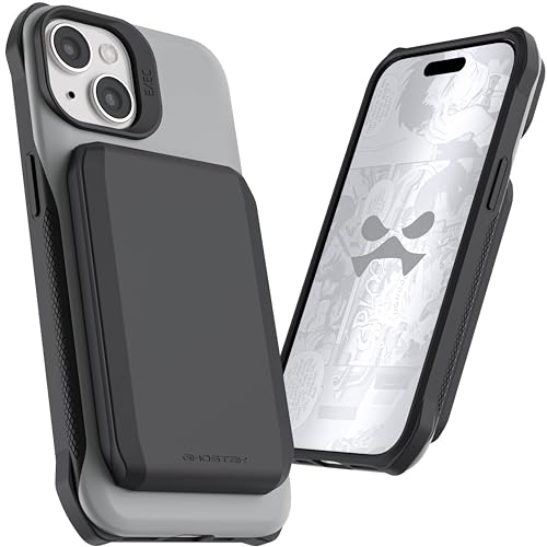 Funda iPhone 15 Ghostek Exec gris de 6.1'' compatible con MagSafe y tarjetas 2