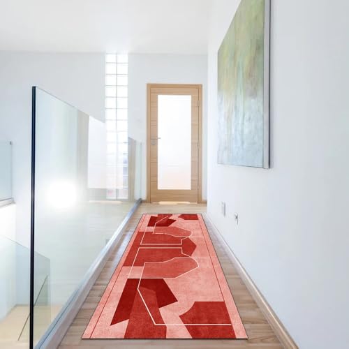 Alfombra de pasillo diseño patchwork con base de alta adherencia de 100x220cm 6