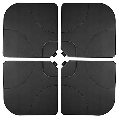 WestinTrends 4-Piece Universal Cantilever Offset Square Base Outdoor Patio Umbrella Weights Heavy Duty, Fill with Water or Sand, Black