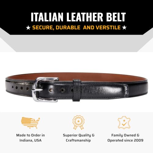 Image of Italian Full Grain Leather Steel Core Dress Belt - Holster CCW Everyday Carry Belt, 1.25 inch Wide