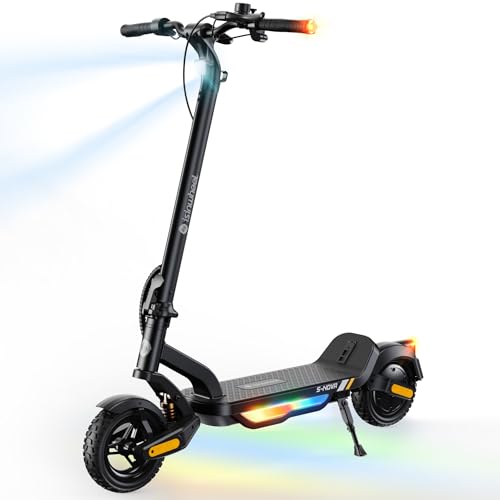 isinwheel S-Nova Electric Scooter Adults – 19/38 Miles Long Range, 600/1000W Peak Power, 20/28 MPH Top Speed, 8.5"/10" Pneumatic Tires, Dual Disc Brakes, Foldable E-Scooter for City Commutin