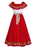 Mexican Dress for Women Folklorico Cinco de Mayo Fiesta Dresses Womens Off-Shoulder Traditional Mexican Dress...