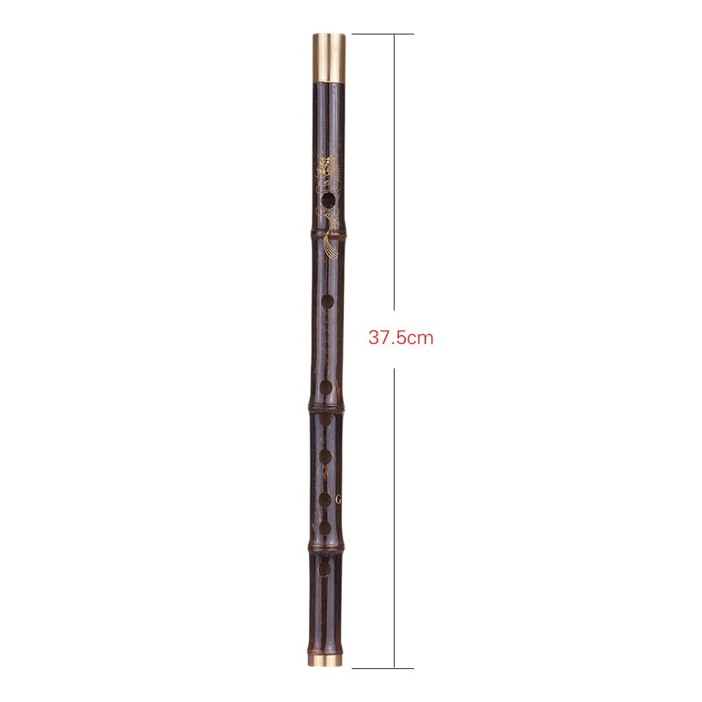 Professionelle schwarze Bambus-Dizi-Flöte, traditionelles handgefertigtes chinesisches musikalisches Holzblasinstrument, C-Taste, D-Taste(D key)