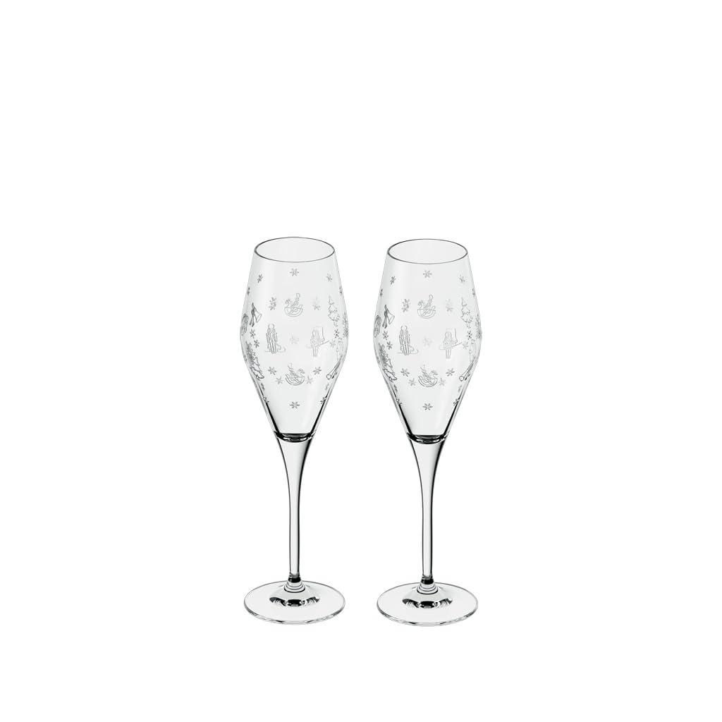 Villeroy & Boch – Toy's Delight Champagne Glass Set with 2 Crystal Glasses, Glass, Transparent, Dishwasher-Safe, Capacity 260 ml